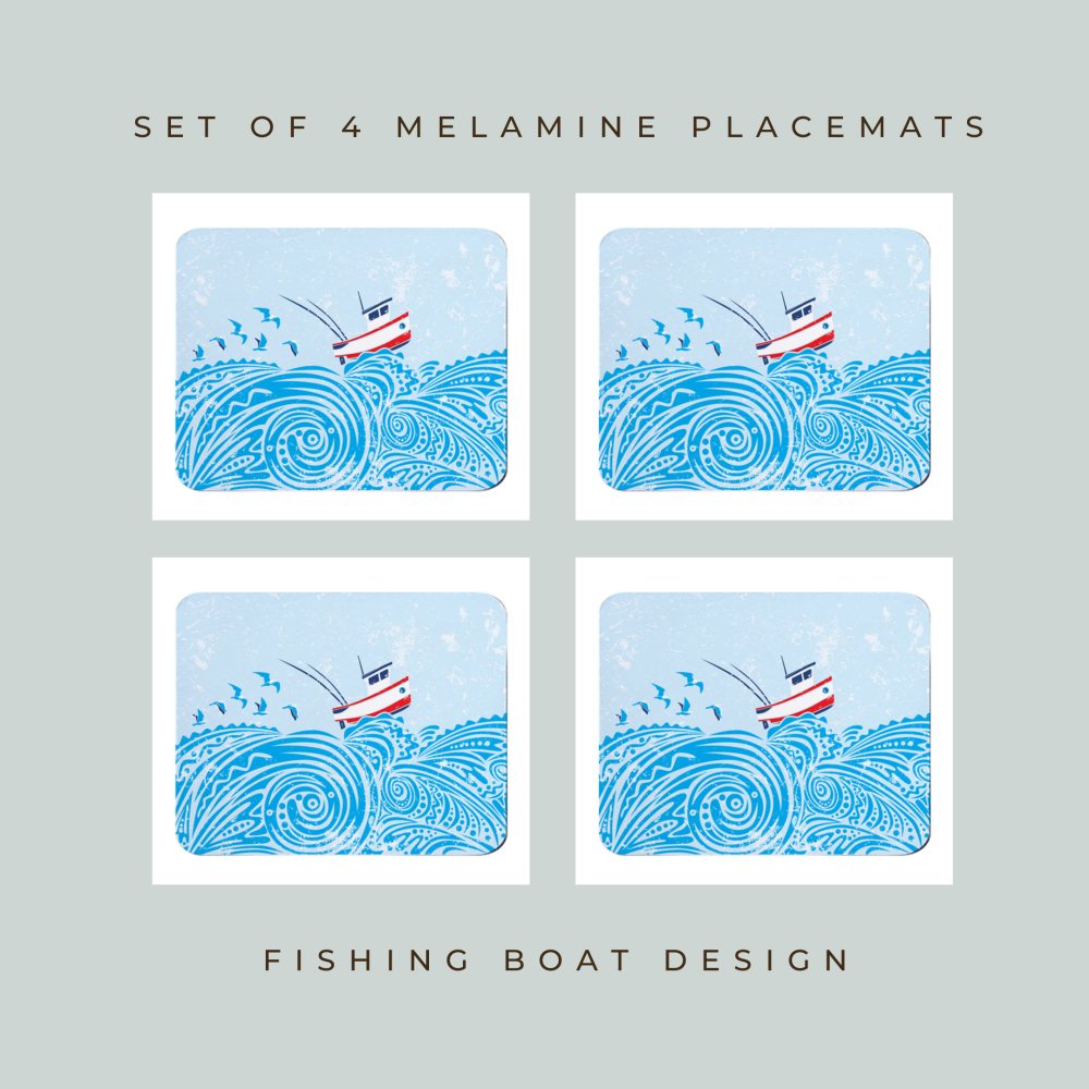 Set of 4 Placemats - Little Fishing Boat