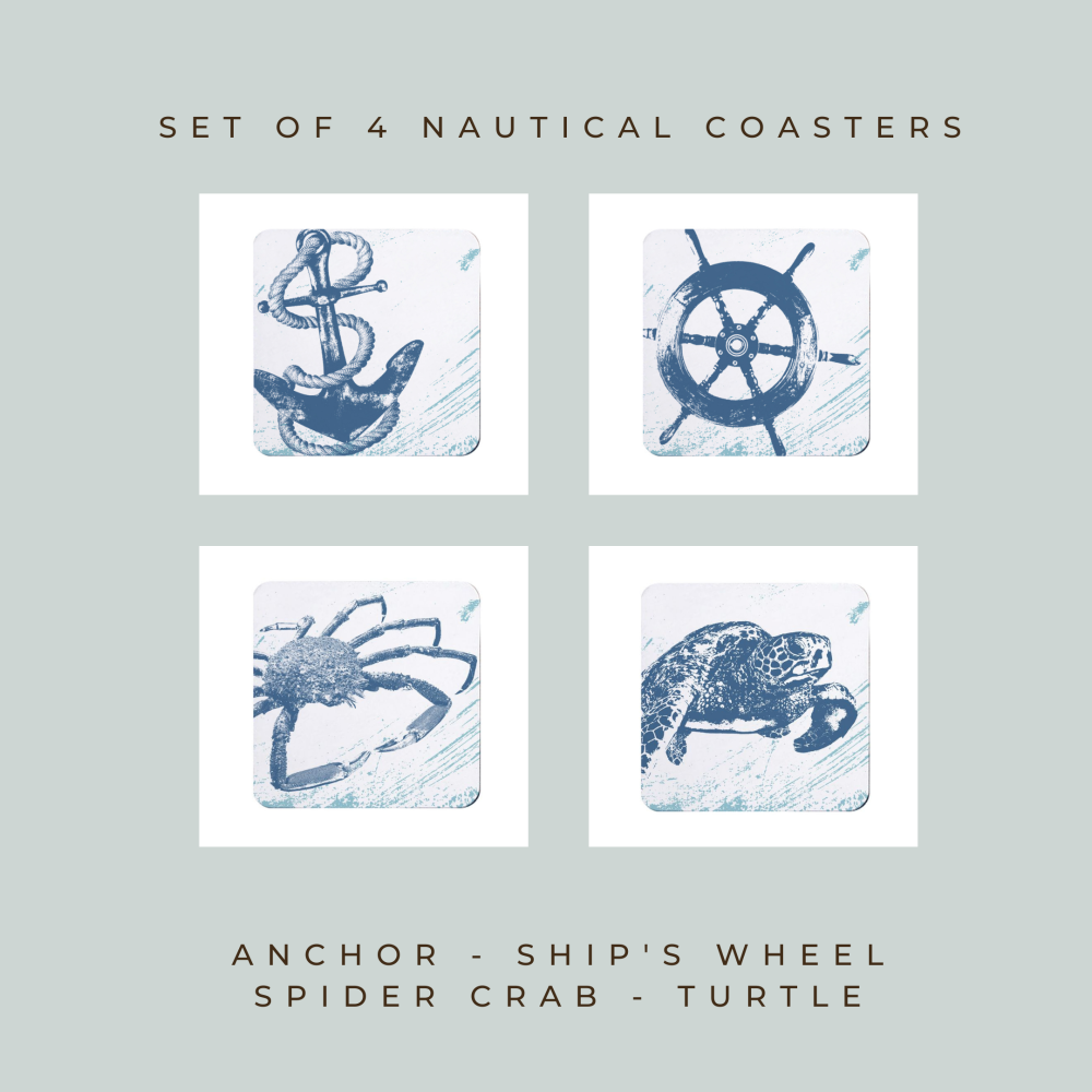 Set of 4 Nautical Style Coasters