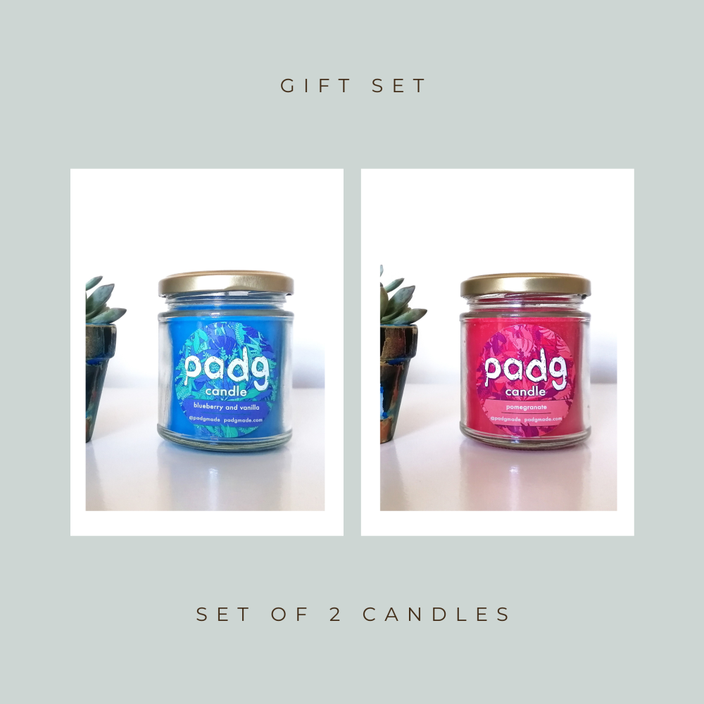 Set of 2 Candles - Pomegranate - Blueberry & Vanilla