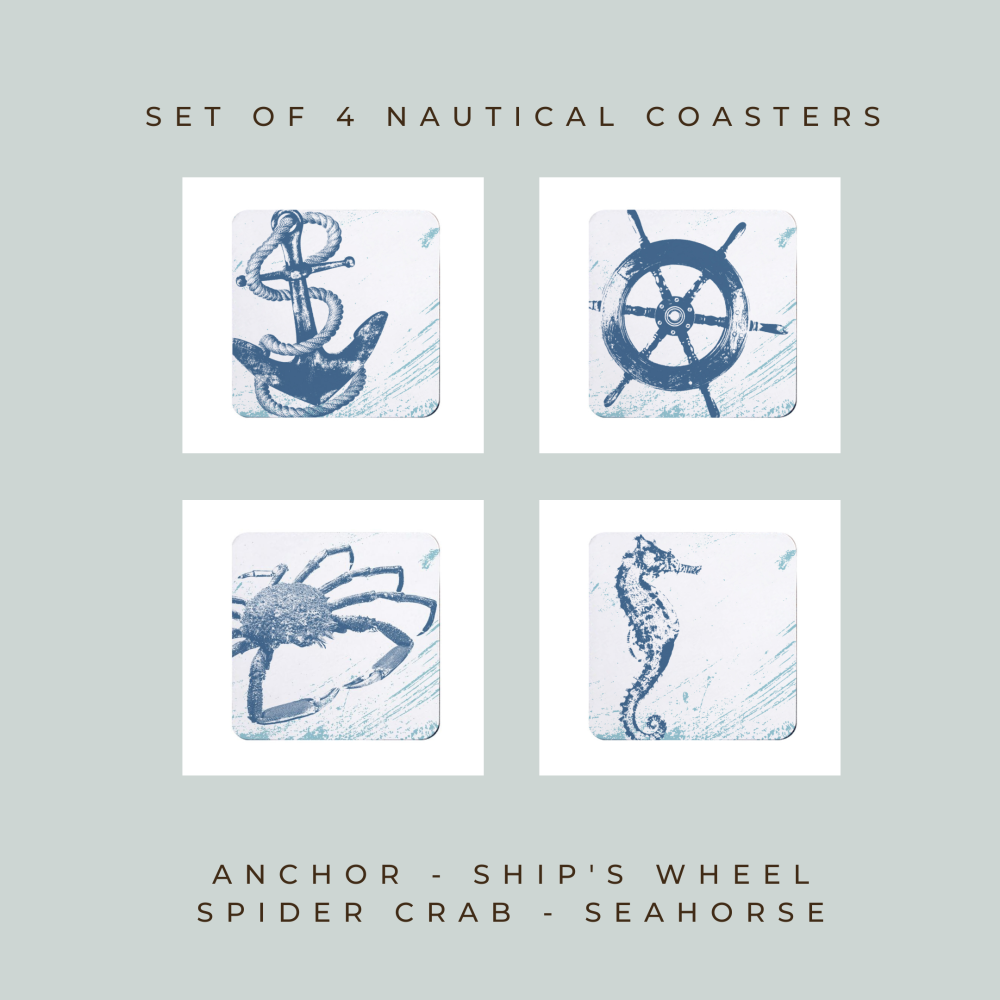 Set of 4 Coasters - Nautical - All Different