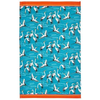 Cranes - Full Colour Tea Towel - 100% Cotton