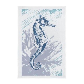 Nautical Full Colour Printed Tea Towel - Seahorse