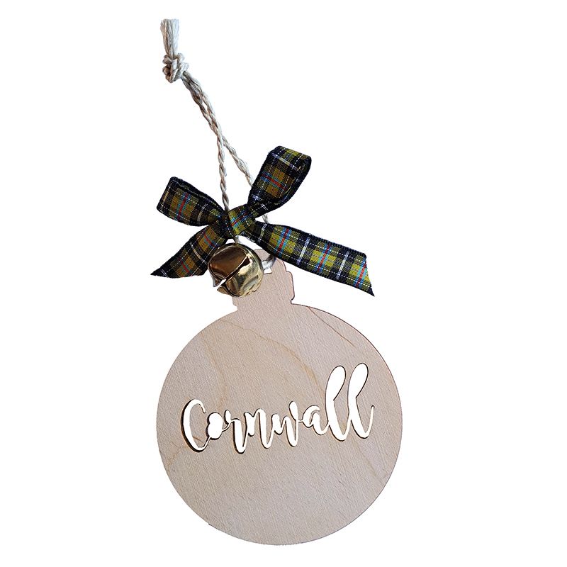 Christmas Wooden Hanging - Cornwall Bauble