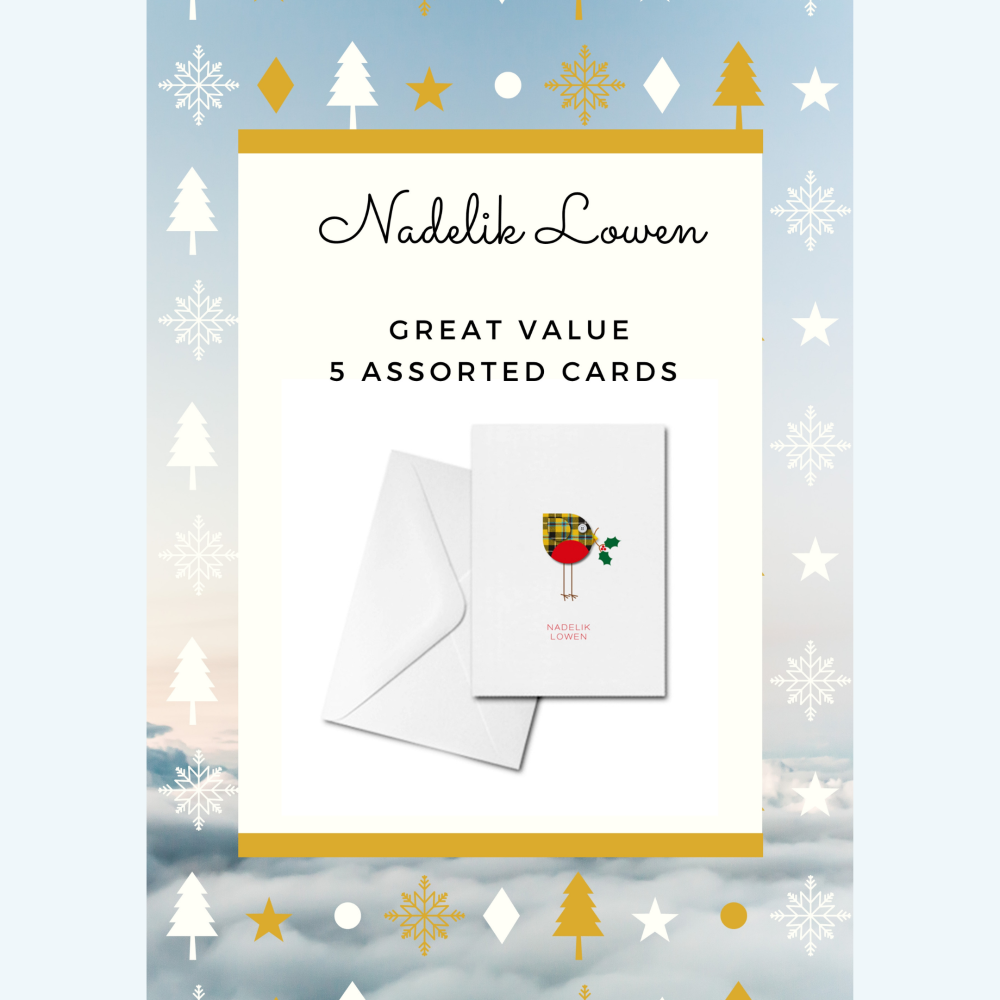 5 Assorted Nadelik Lowen Cards Pack - GREAT VALUE