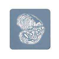 Seaside Oysters Coaster with Cork Backing - Coastal Homewares
