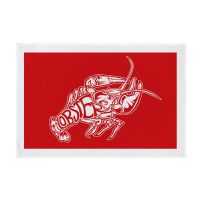 NEW - Lobster Screen Printed Tea Towel - Red