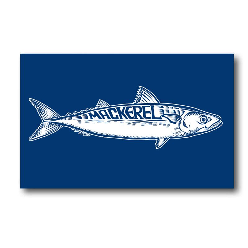 Melamine Fridge Magnet - Mackerel - Navy Blue