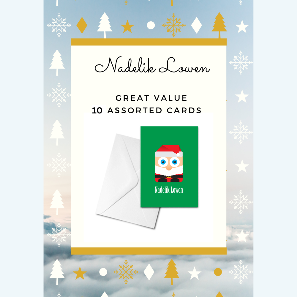 10  Assorted Nadelik Lowen Cards Pack - BEST VALUE - Set 2