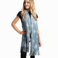 Super soft Tree of Life design scarf in denim