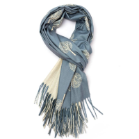 Super soft Tree of Life design scarf in grey