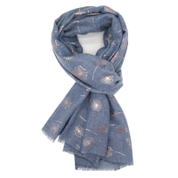 Super soft Dandelions design scarf in denim