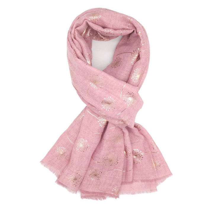 Super soft Dandelions design scarf in pink