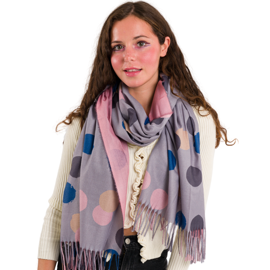Super soft Dots design scarf in grey