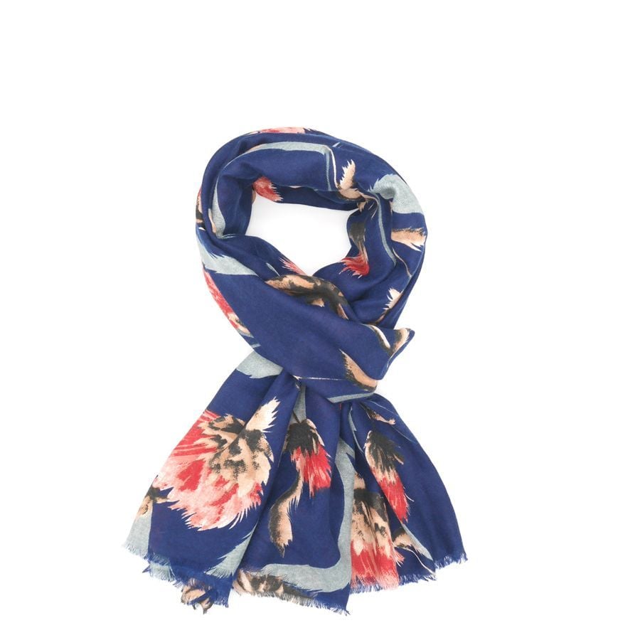 Super soft Thistle design scarf in navy