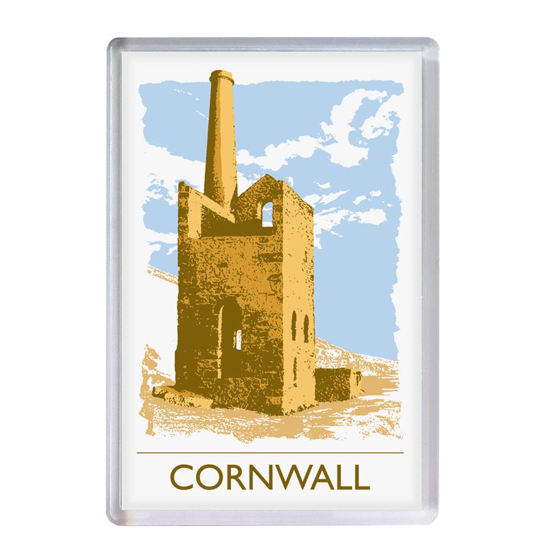 Acrylic Fridge Magnet - Cornwall Tin Mine