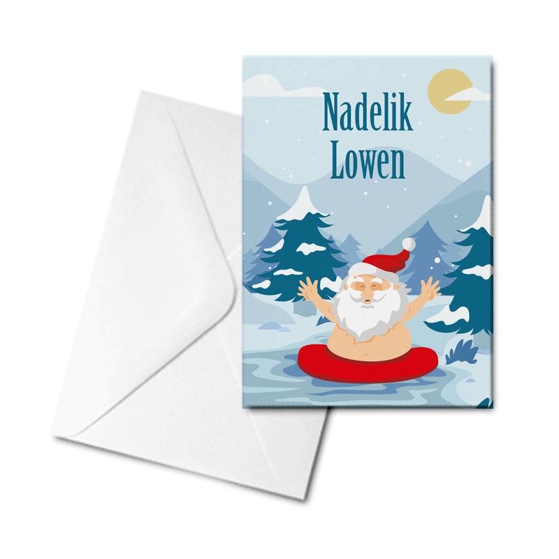 Wild Swimming Santa Card - Nadelik Lowen