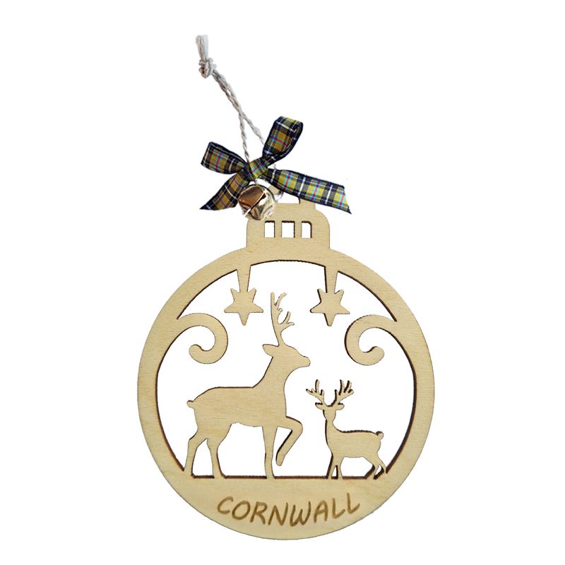 *NEW - Cornish Christmas  Hanging - Cornwall - Reindeer & Stars