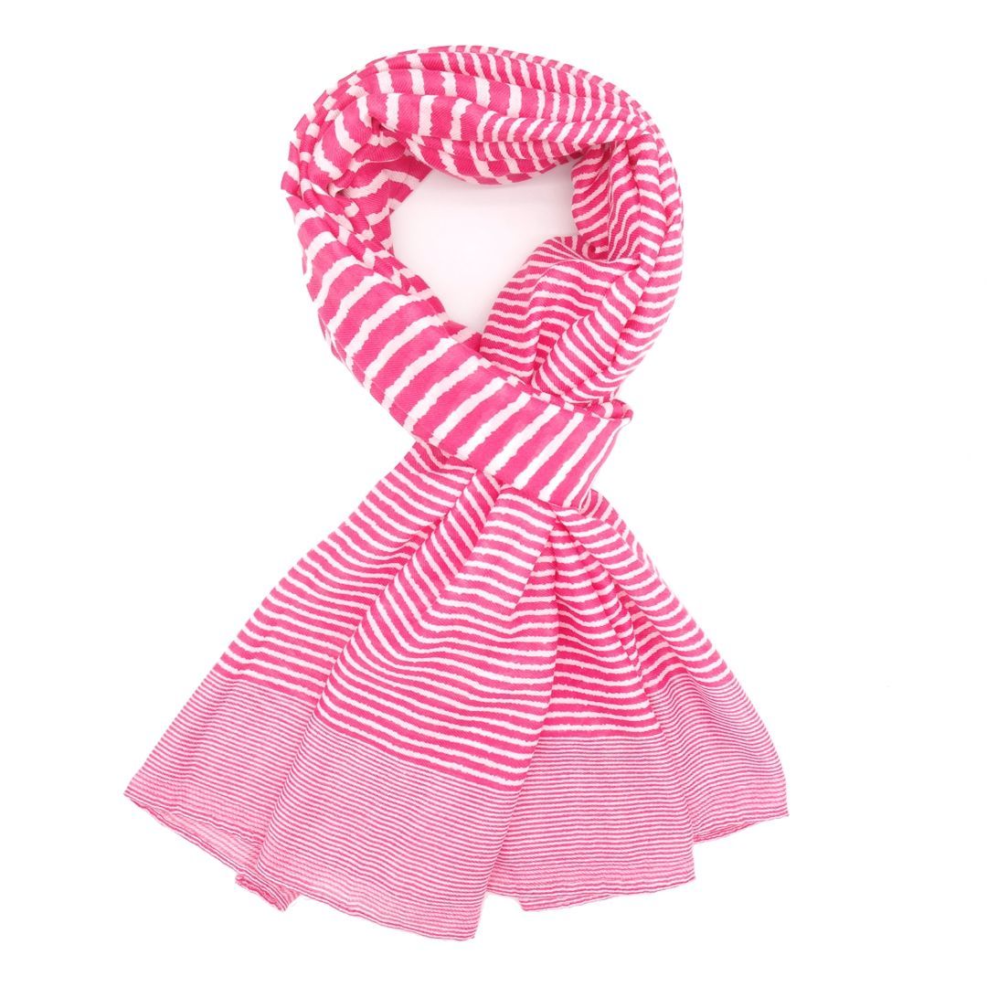 Super soft cross-stripes design scarf in fuchsia