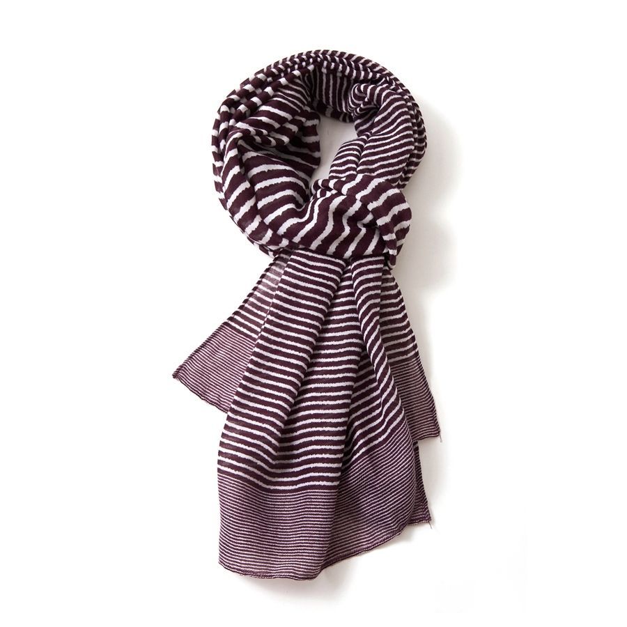 Super soft cross-stripes design scarf in purple