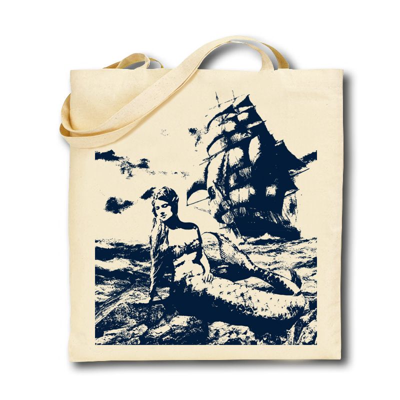 Cotton Tote Bag - Mermaid Design