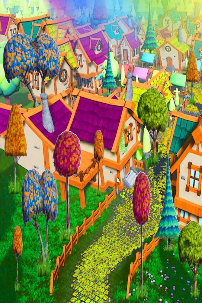 Wizard of Oz- 08 - Munchkin town and trees LH cond