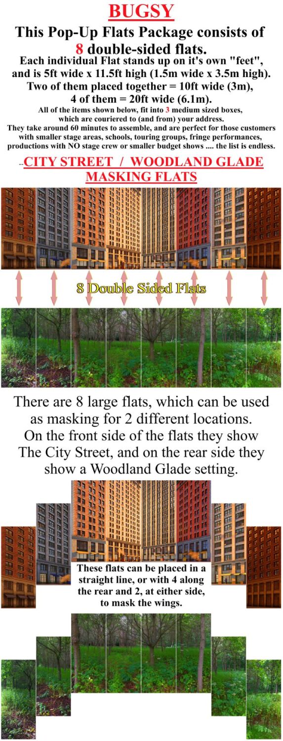 Bugsy - A1 STAGE - POP-UP FLATS 3.5m high - PHOTOS - 00 All scenery hire f