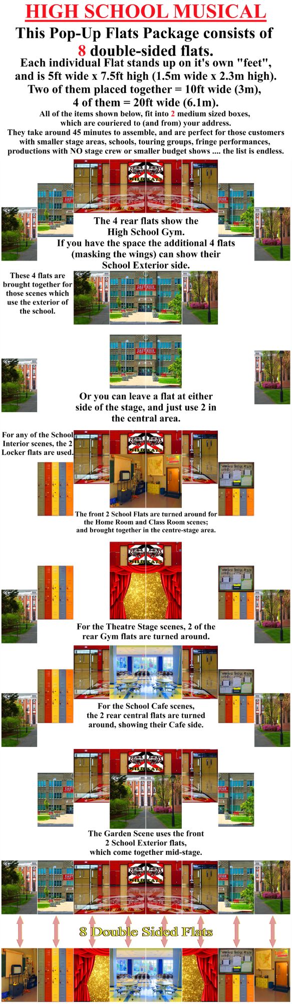 High School Musical - A1 STAGE - POP-UP FLATS 2.3m high - FLATS - 00 - All