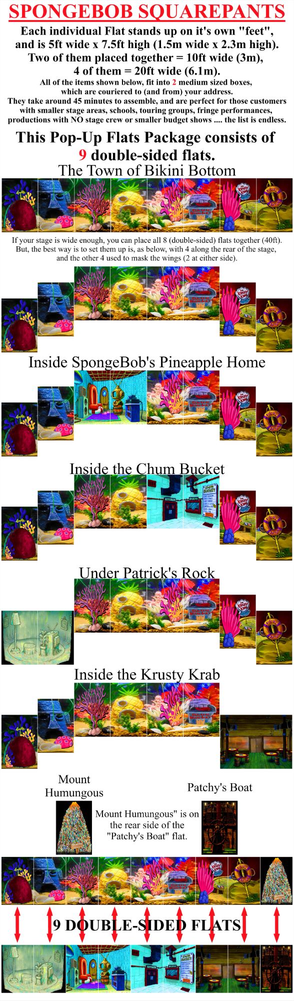 SpongeBob SquarePants - A1 STAGE - POP-UP FLATS 2.3m high - FLATS - 00 - Al
