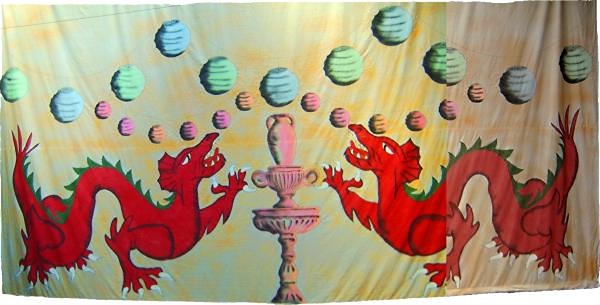 A1 STAGE BACKDROPS - BB014 - Dragons + Lanterns (30w X 18h)