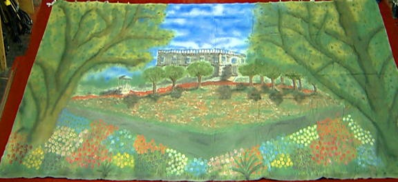 A1 STAGE BACKDROPS - BC014 - Stately Home and Gardens (30w X 14h).JPG
