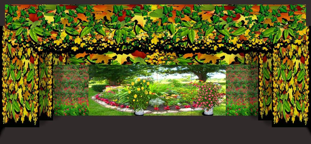 Alice in Wonderland - A1 STAGE - BACKDROPS -Garden Scene