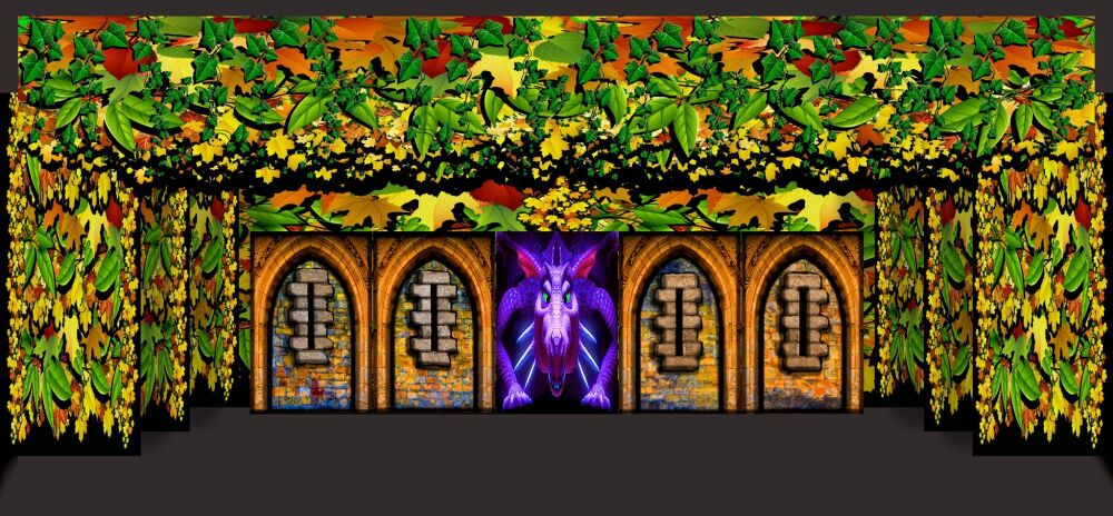 Shrek - A1 STAGE - BACKDROPS 3 with PUFs - PHOTOS - 02 Dragon