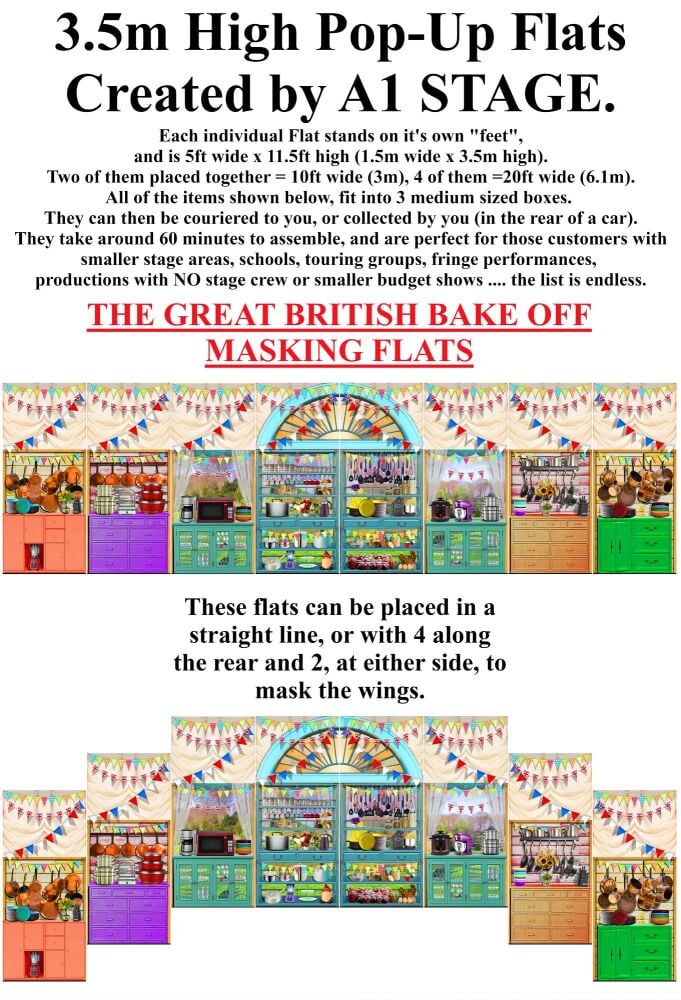 Great British Bake Off - A1 STAGE - POP-UP FLATS 3.5m high - 00 All scener