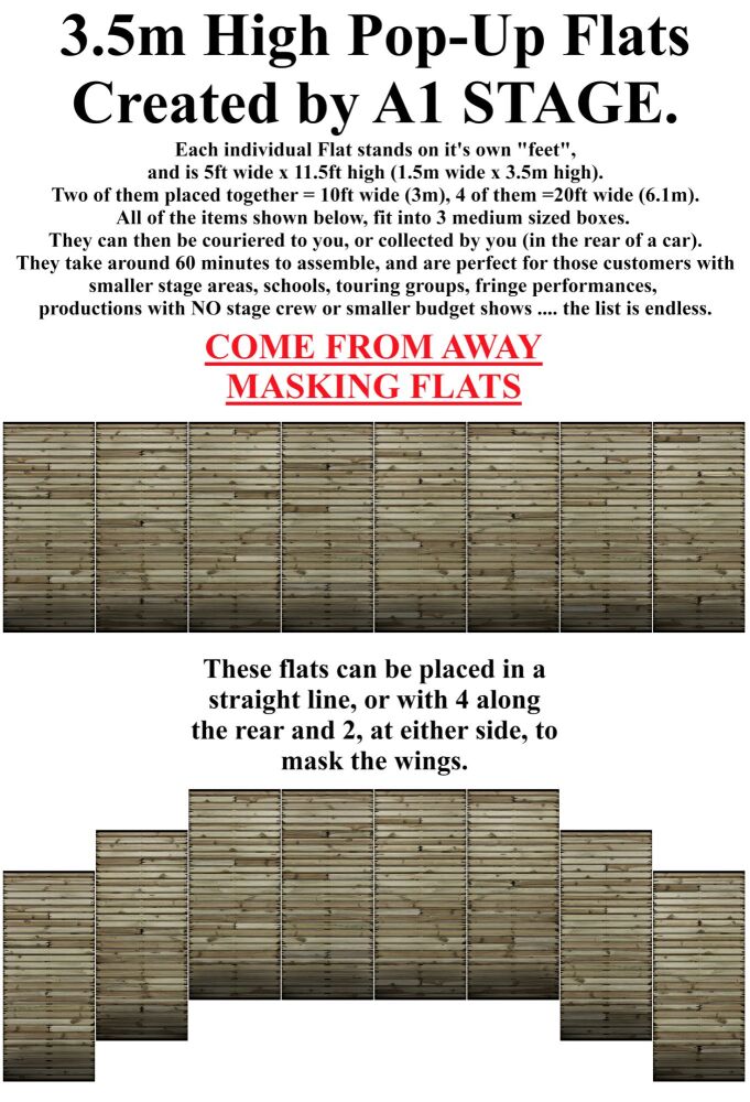 Come From Away - A1 STAGE - POP-UP FLATS 3.5m high - 00 All scenery hire f