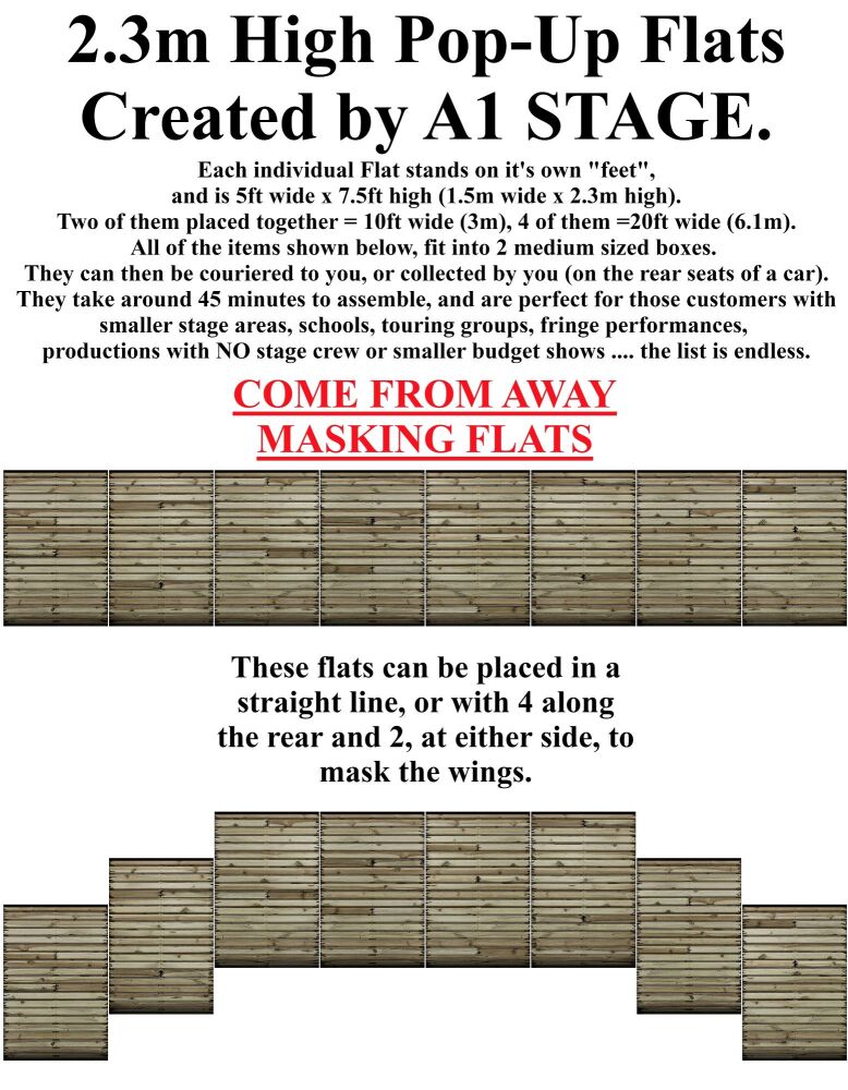 Come From Away - A1 STAGE - POP-UP FLATS 2.3m high - 00 All scenery hire f