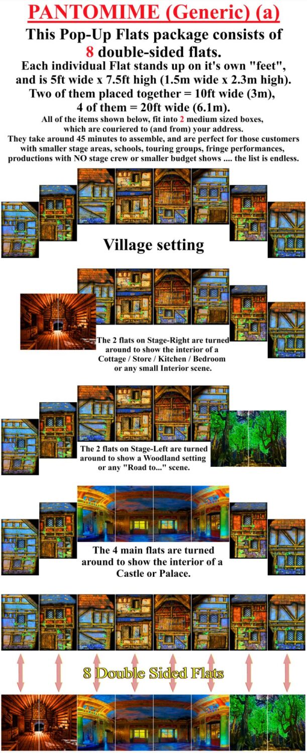 Pantomime (a) - A1 STAGE - POP-UP FLATS 2.3m high - 00 All scenery hire fl