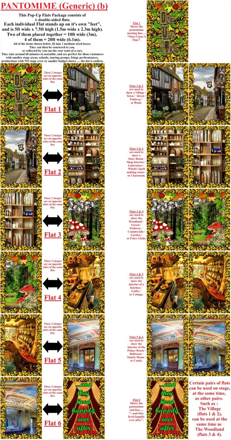 Pantomime Generic (b) - A1 STAGE - POP-UP FLATS 2.3m high - FLATS - 00 - Al