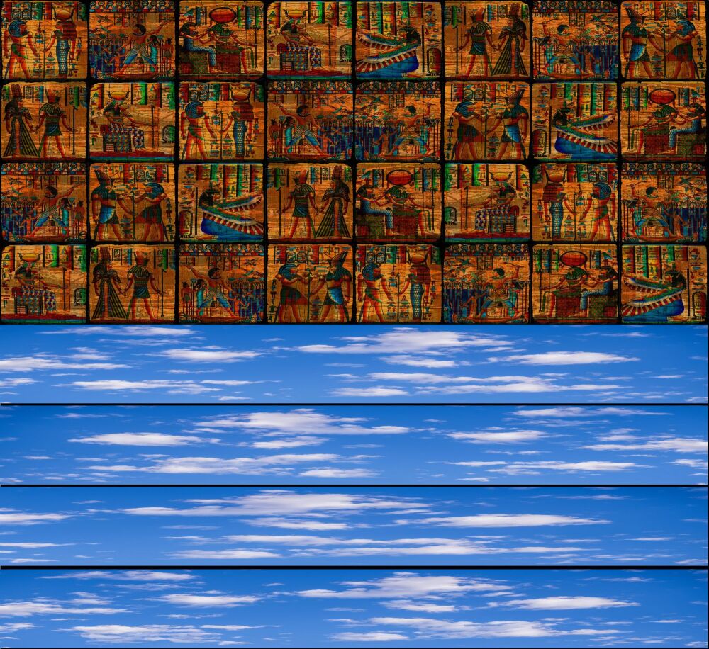 The Prince Of Egypt - A1 STAGE - POP-UP FLATS 5m high - All 8 top Borders