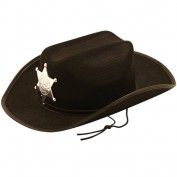 Child Black Cowboy Hat With Star