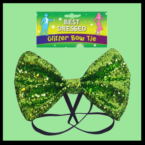 Green Glitter Bow Tie