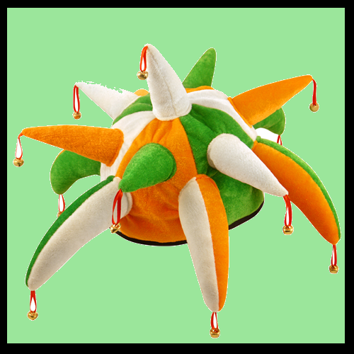 Irish Tri-colour Jester Hat With Bells