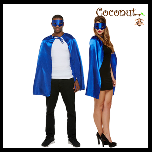 Superhero Cape & Mask Blue