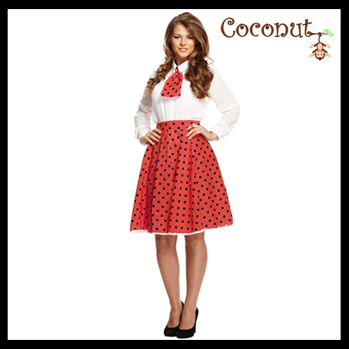 Polka Dot Girl Red Adult Costume