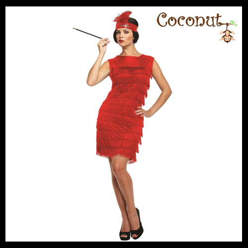 Red Flapper Lady Adult Costume