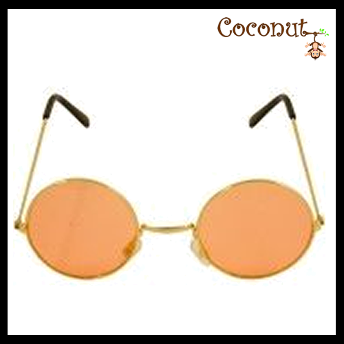 Gold Framed Glasses With Orange Lenses