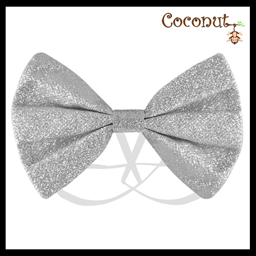 Silver Glitter Bow Tie