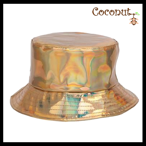metallic bucket hat