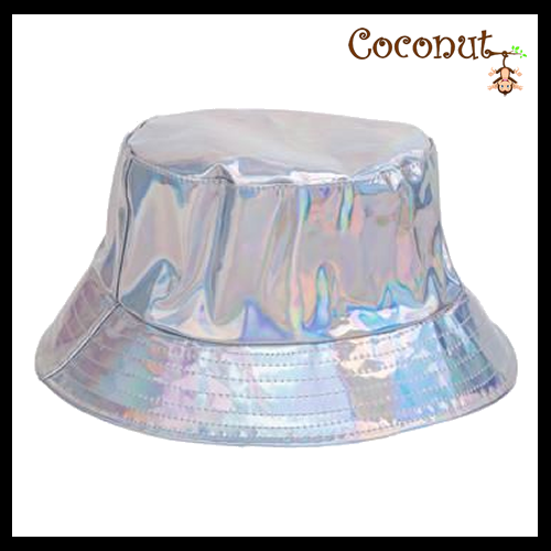 metallic bucket hat