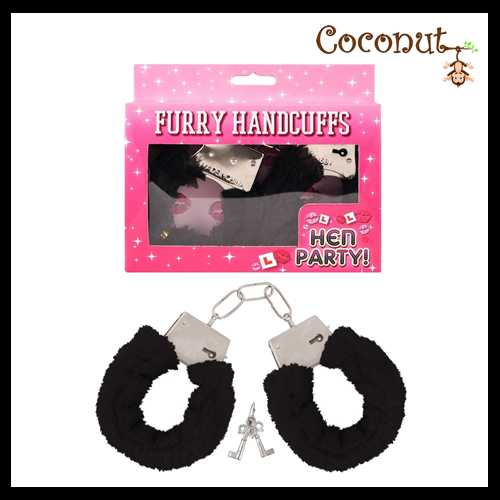 Fur Handcuffs Black