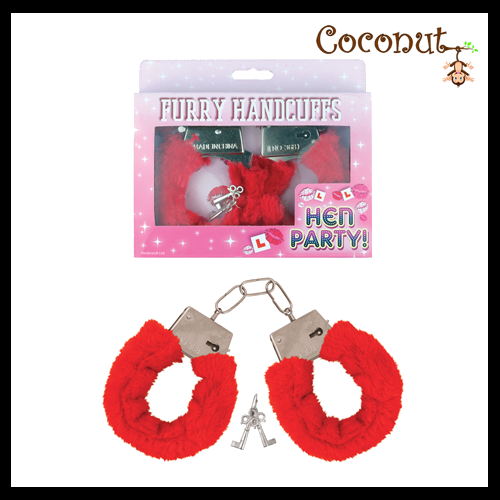 Fur Handcuffs Red